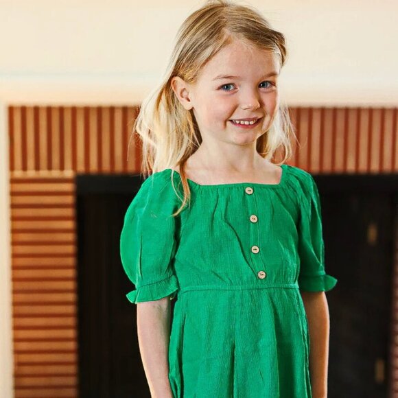 NWT  -Sizes-Sm-Med-Large & XL -Green Pleated Back Dress - Picture 6 of 6